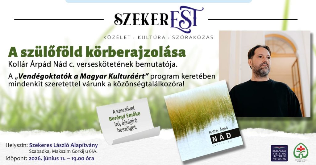 SzekerEST — A szülőföld körberajzolása – Kollár Árpád Nád című verseskötetének bemutatója